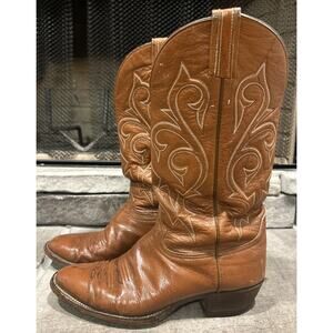Men’s Vintage HONDO Brown Leather Cat’s Paw Cowboy Boots Size 9.5 D Mexico